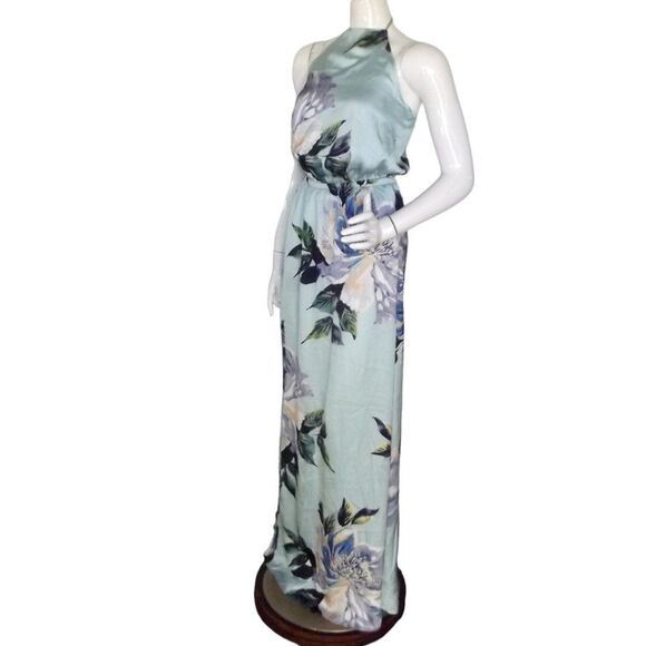 new SHOW ME YOUR MUMU Maxi Dress, XXS, Minty Floral, Heather Halter, Tall Vent - Picture 4 of 16